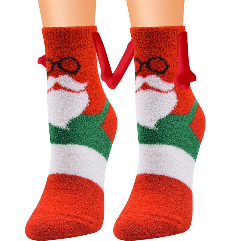 Adorable 3D Soft Fleece Crew Socks with Penguin Designs