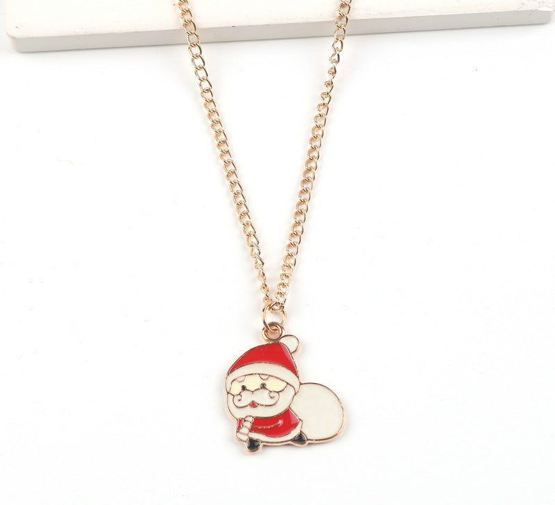 Cute Christmas Character Chain Pendant Necklace for Women & Kids in Assorted Styles