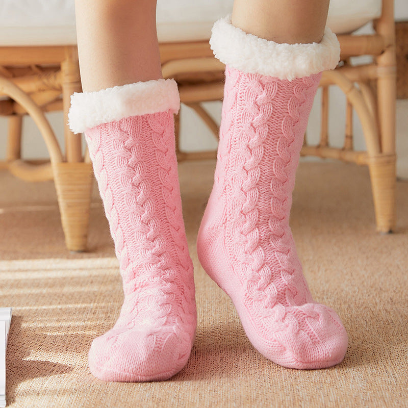 Super Soft and Thick Stretchy Ankle Socks with Traction Bottoms