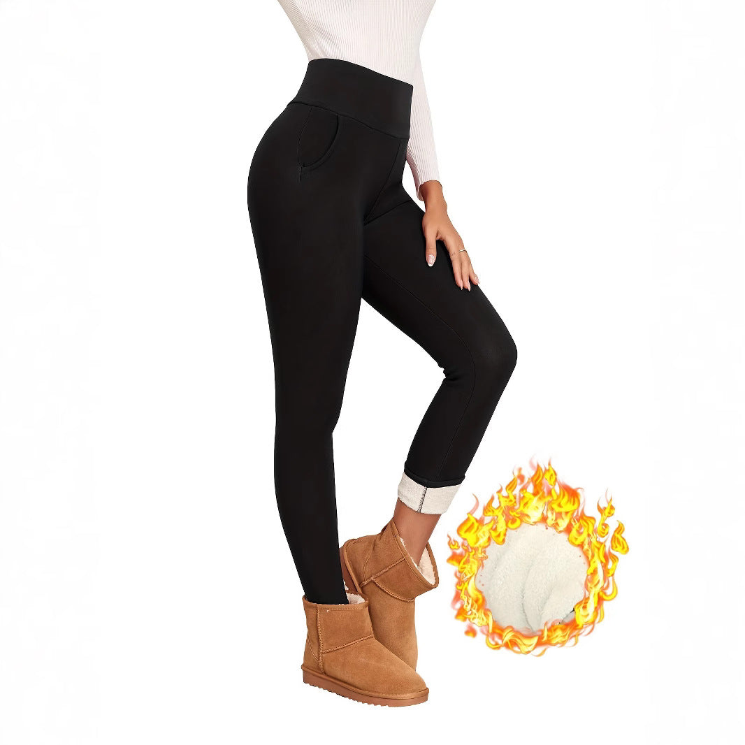 Fleece Sports Leggings High Elasticity And Warmth
