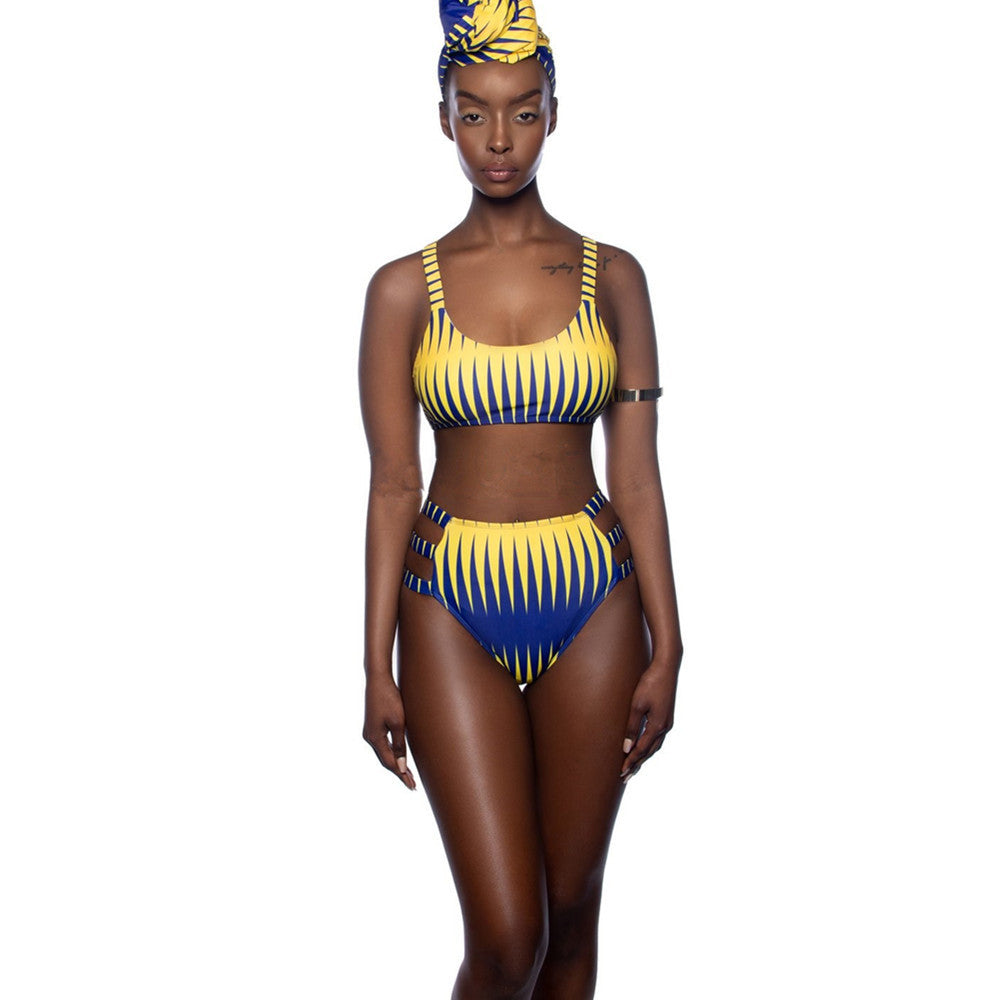 Split High-Waist Bikini for Flattering Curves and Comfort