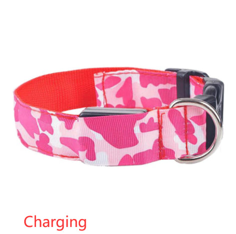 Camouflage Luminous Dog Collar For Night Safety