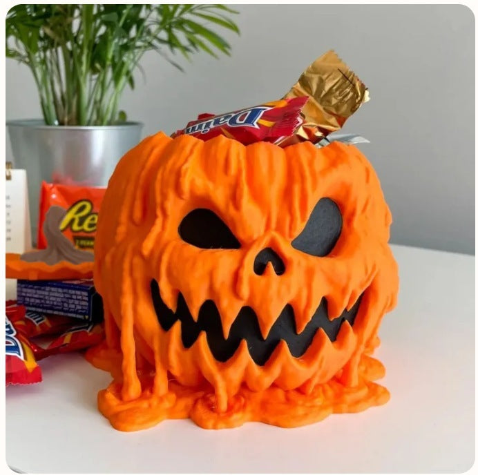 Smeltende Halloween Jack-O-Lantern Candy Bucket voor trick or treat