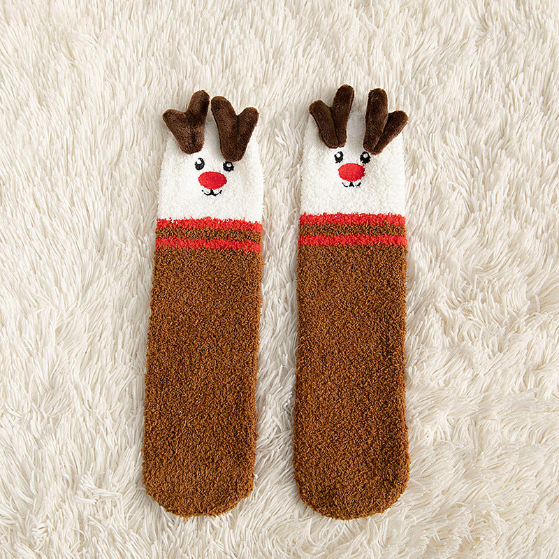 Ultra Soft Fleece Christmas Themed Crew Socks for Kids