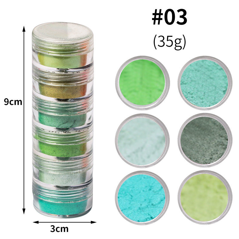 Multicolored Dye Powder for Nail Extensions in 6 Colors