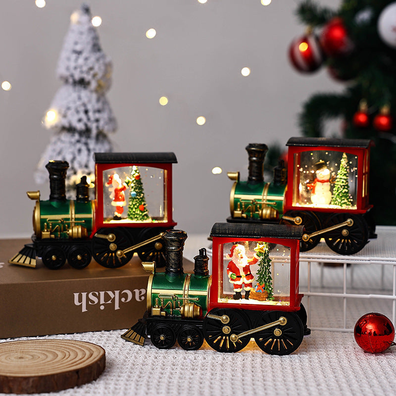 Christmas Themed Train Car Snowglobe with Glitter