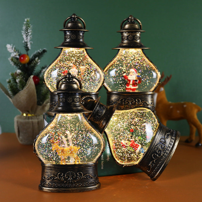 Cute Old Fashioned Christmas Snowglobe with Iron Wrought-Look