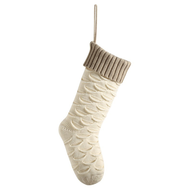 Christmas Stockings with Traditional Knit Style and Ribbed Cuff