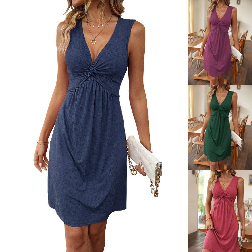 Memahat gaun bodycon lipit v-neck dengan lengan ramping