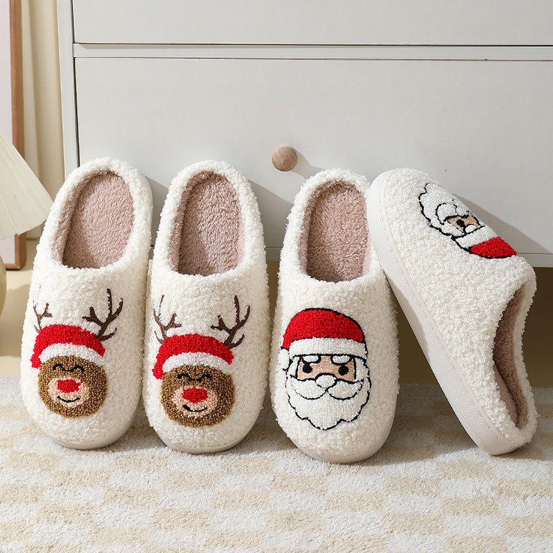 Fleece Lined Soft Slip On Closed Toe House Shoes for Christmas