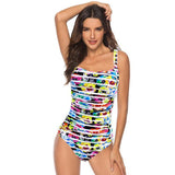 Women’s One Piece Solid Color Square Neckline Swimsuit