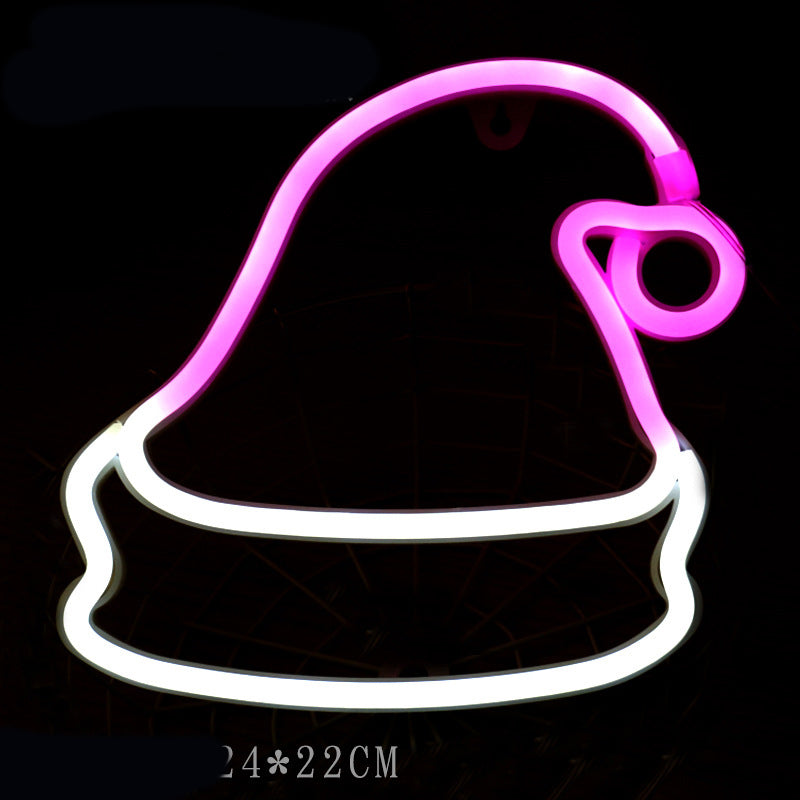 Decorative neon lights at night