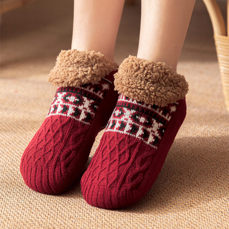 Soft and Thick Winter Footie Socks with Traction Balls