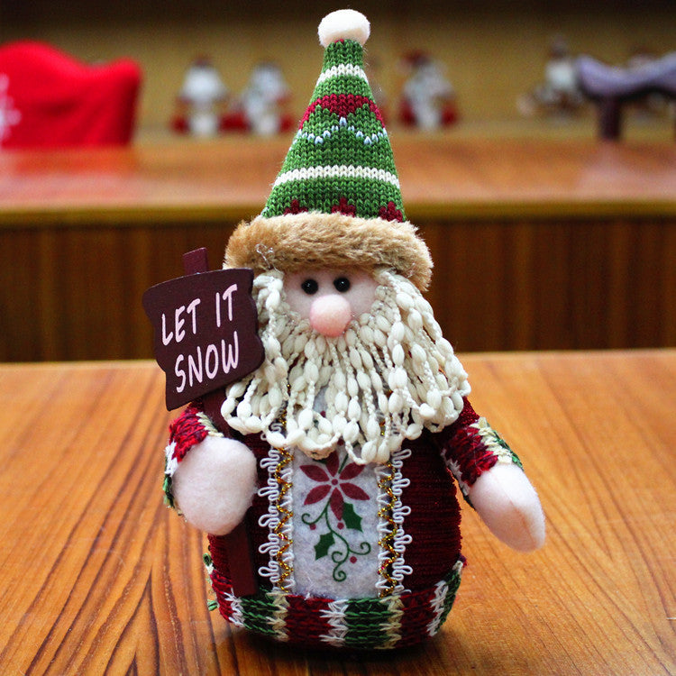 Fofo Papai Noel rústico, rena e decorações de Natal do boneco de neve
