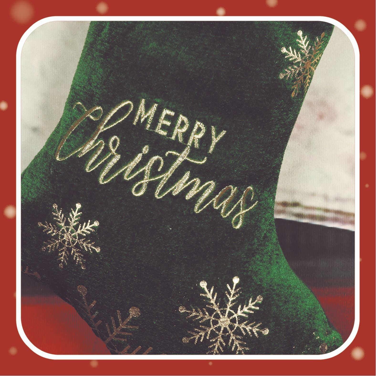 Sophisticated Christmas Stocking with Velvety Material and Soft Cuff