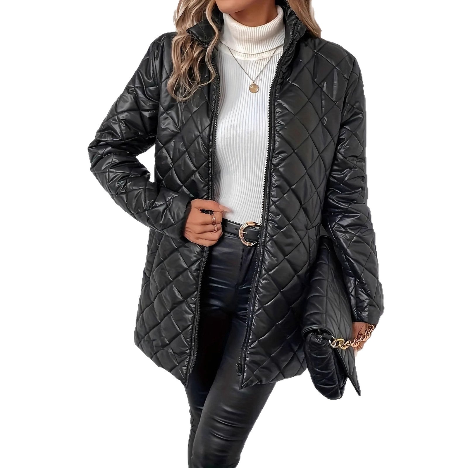 Women's Long Cotton Coat For Autumn And Winter Warmth