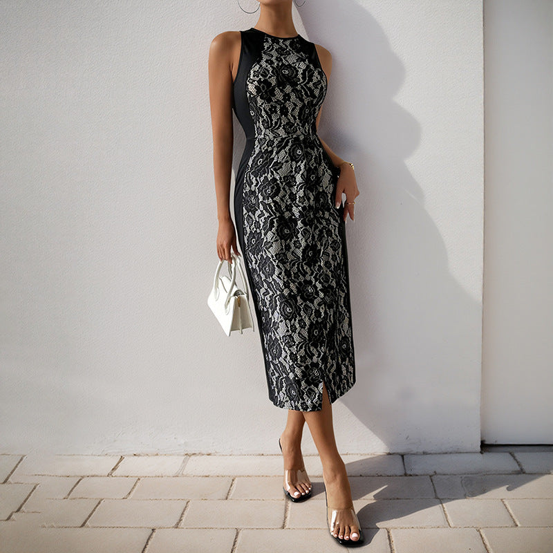 Vestido sem fio de cintura alta e elegante com elegância lisonjeira sem esforço