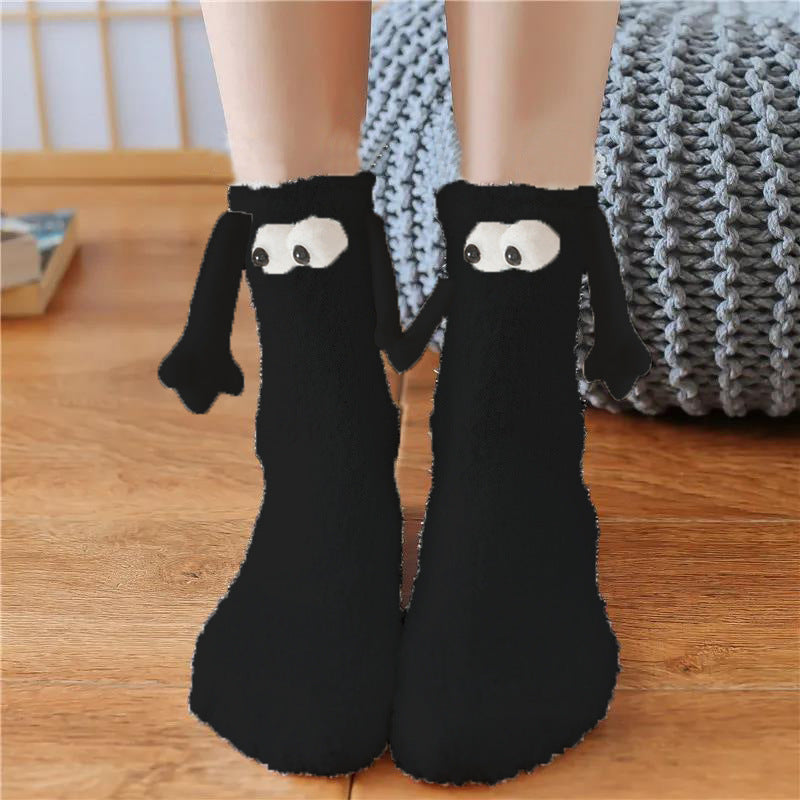 Adorable 3D Soft Fleece Crew Socks with Penguin Designs