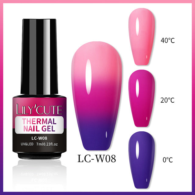 Women's Thermal Gel Nail Paint Colors in Multiple Shades