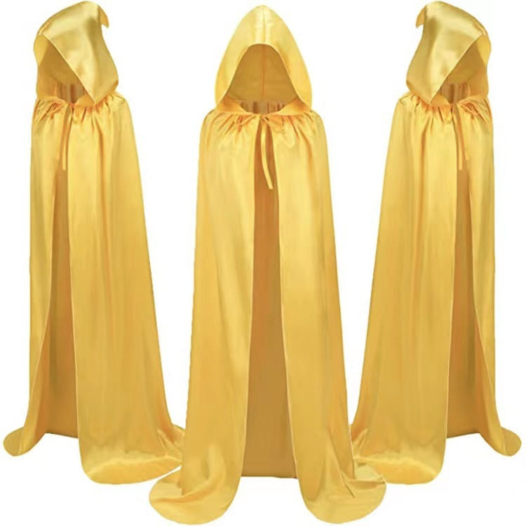 Black and Red Reversible Cloak with Collar Halloween Costume-Gold-Theone Apparel