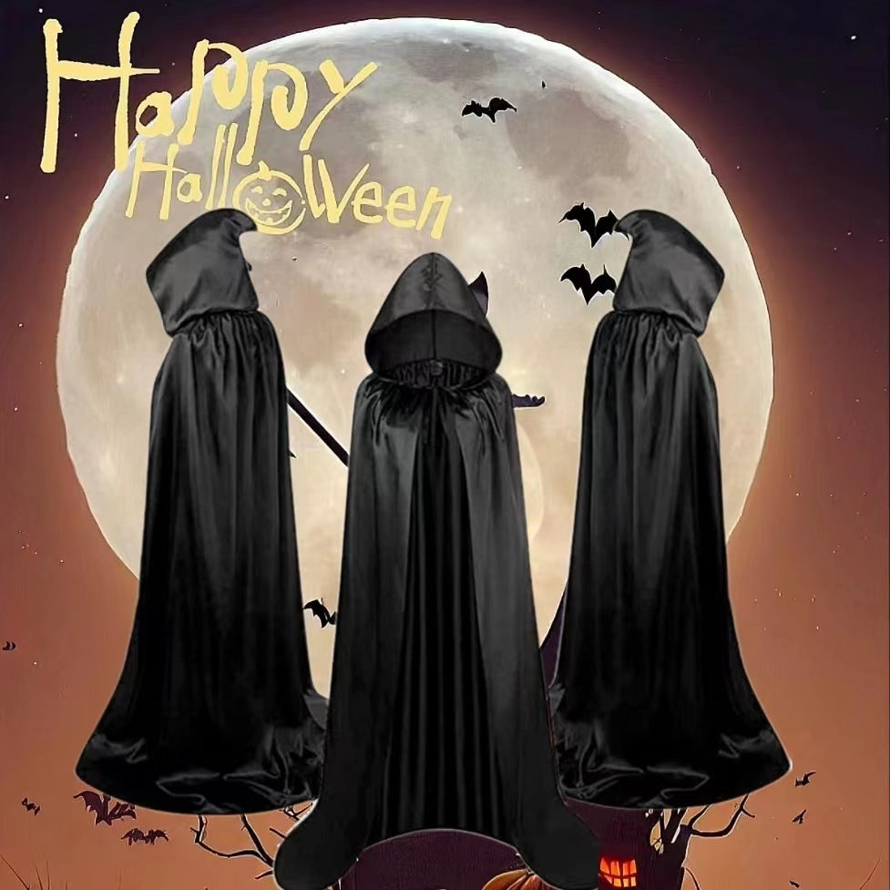 Black and Red Reversible Cloak with Collar Halloween Costume-Theone Apparel