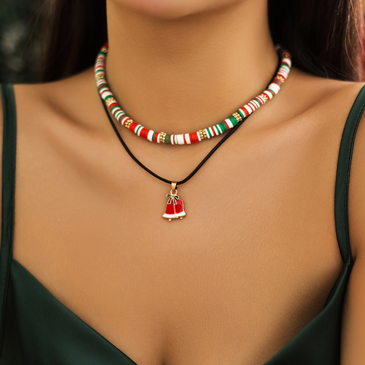 Christmas Beaded Layered-Look Multi-Strand Necklace for Women in Assorted Styles