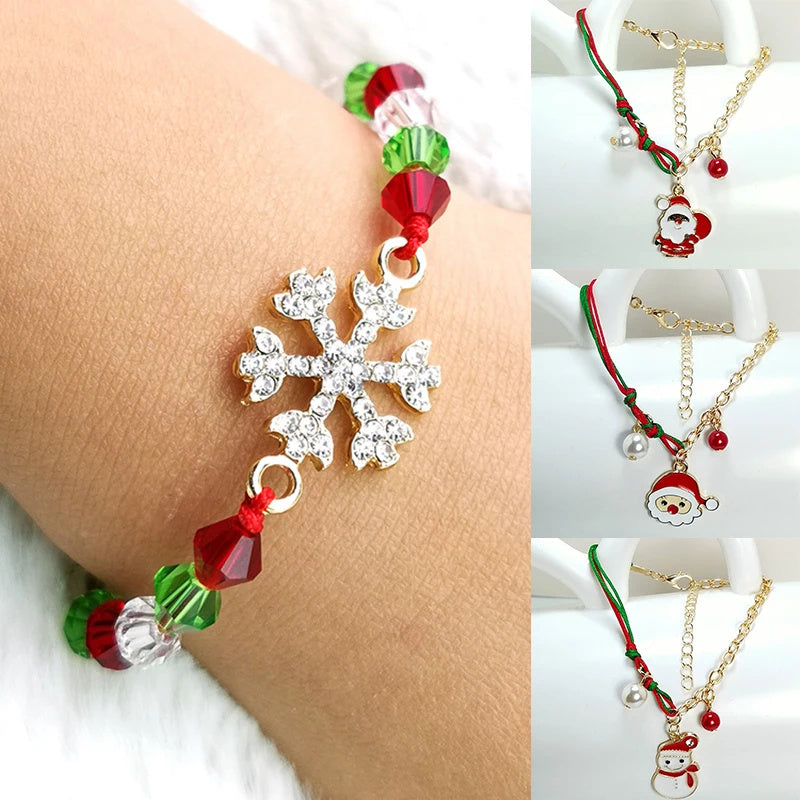 Christmas Chain & Rope Charm & Bead-Accent Bracelet in Assorted Styles