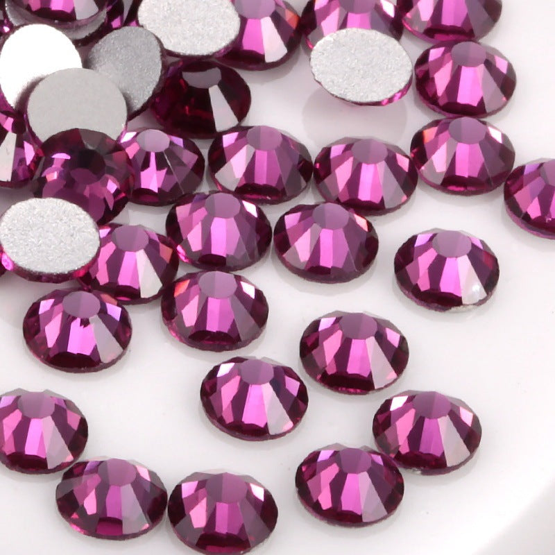 Colorful Rhinestone Jewel Nail Adornment in Multiple Colors-Purple red-Theone Apparel