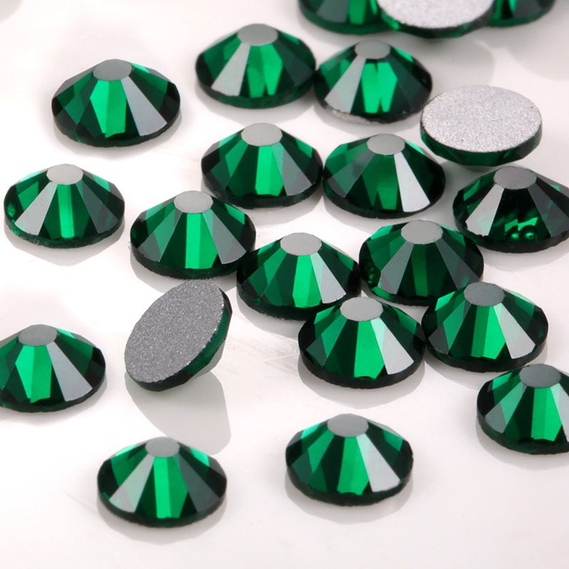 Colorful Rhinestone Jewel Nail Adornment in Multiple Colors-Peacock green-Theone Apparel