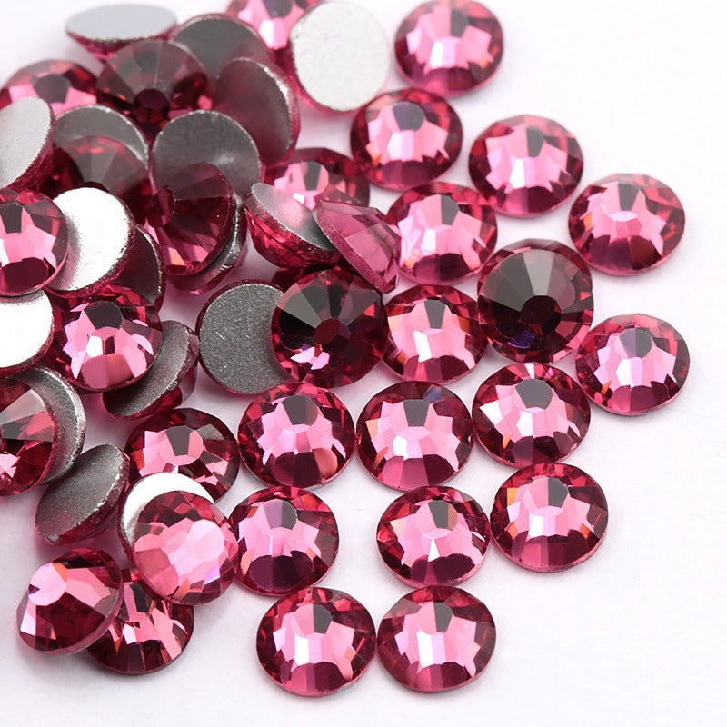 Colorful Rhinestone Jewel Nail Adornment in Multiple Colors-Rose Red-Theone Apparel