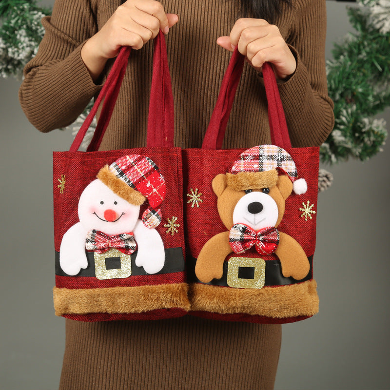 Cute Christmas Sturdy and Strong Reusable Gift Bags with 3D Designs-Theone Apparel
