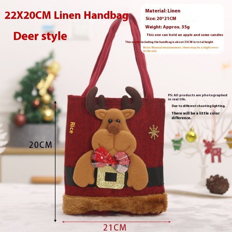 Cute Christmas Sturdy and Strong Reusable Gift Bags with 3D Designs-Bear-Theone Apparel
