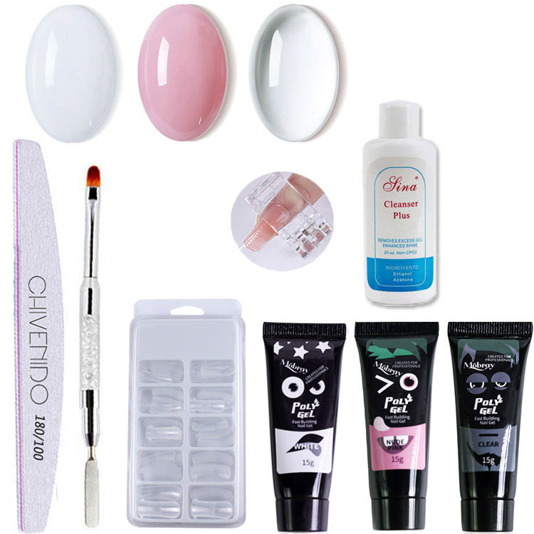 DIY At Home Manicure Set with Poly Gel, Cleanser, Tools and More-245 Style-Theone Apparel