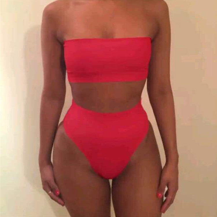 Explosive Fashion Edition Must-Have Triangle Shorts Bikini Set-Red-Theone Apparel