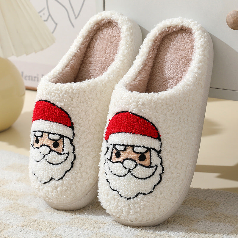 Fleece gevoerde zachte slip op gesloten teen huisschoenen voor Kerstmis