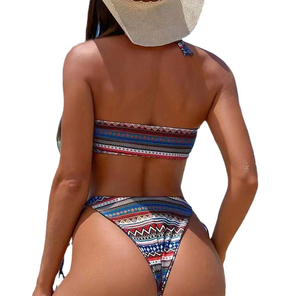 Halter Split Bikini Swimsuit for Women’s Trendy Beach Look-Theone Apparel