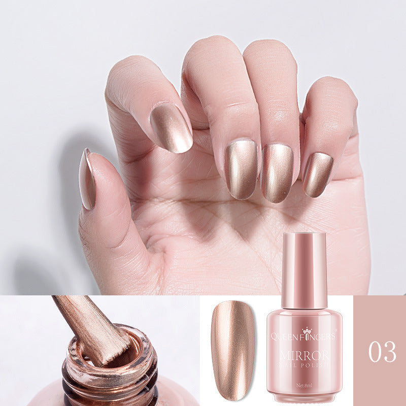 Metallic Nail Polish with Mirror Sheen in Multiple Colors-Champagne pink-Theone Apparel