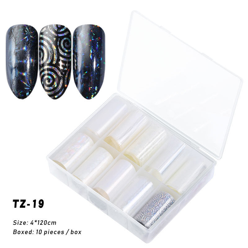 Multicolored and Multipatterned Nail Wraps 10 Piece Set-TZ19-Theone Apparel