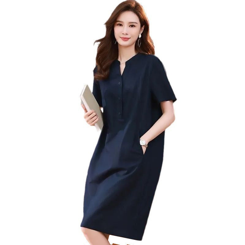 Oversized Mid-Length Summer Dress with Belly Coverage-Theone Apparel