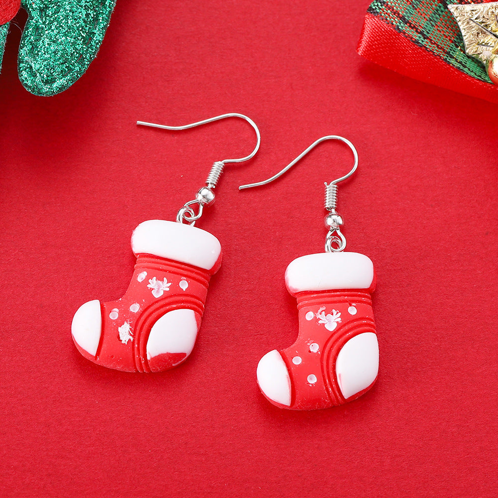 Playful Novelty Fish-Hook Christmas Dangle Earrings for Women & Kids in Assorted Styles-Christmas Stockings-Theone Apparel