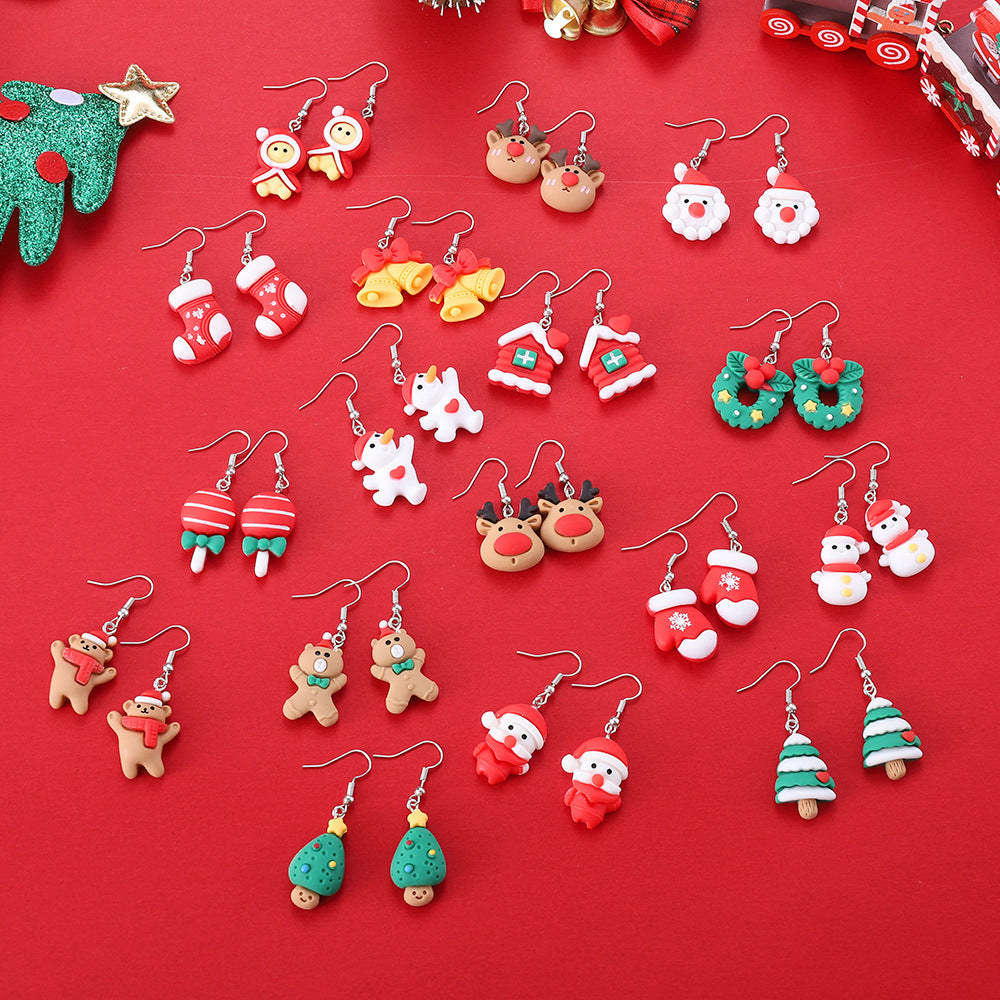 Playful Novelty Fish-Hook Christmas Dangle Earrings for Women & Kids in Assorted Styles