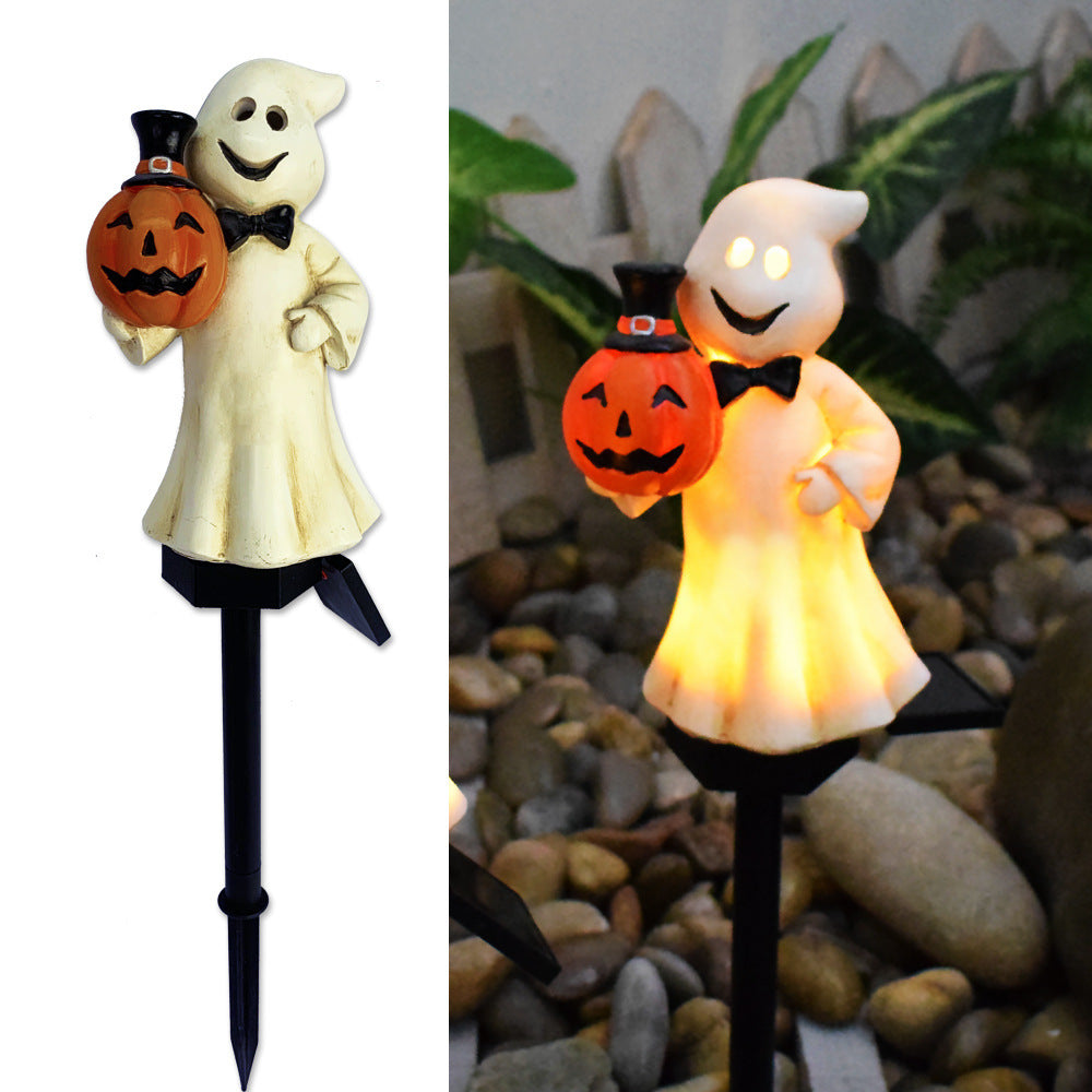 Pumpkin and Witch Hat Halloween Decoration Yard Posts-Pumpkin Ghost-Theone Apparel