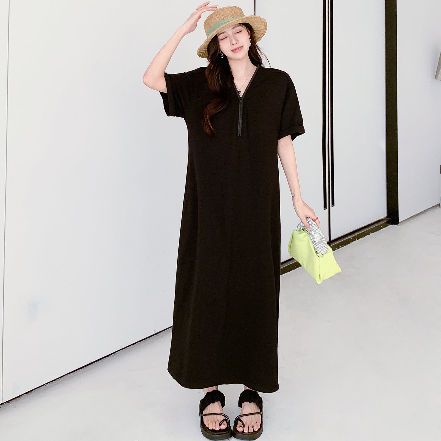 Retro Hepburn ritsjurk met losse zomerfit