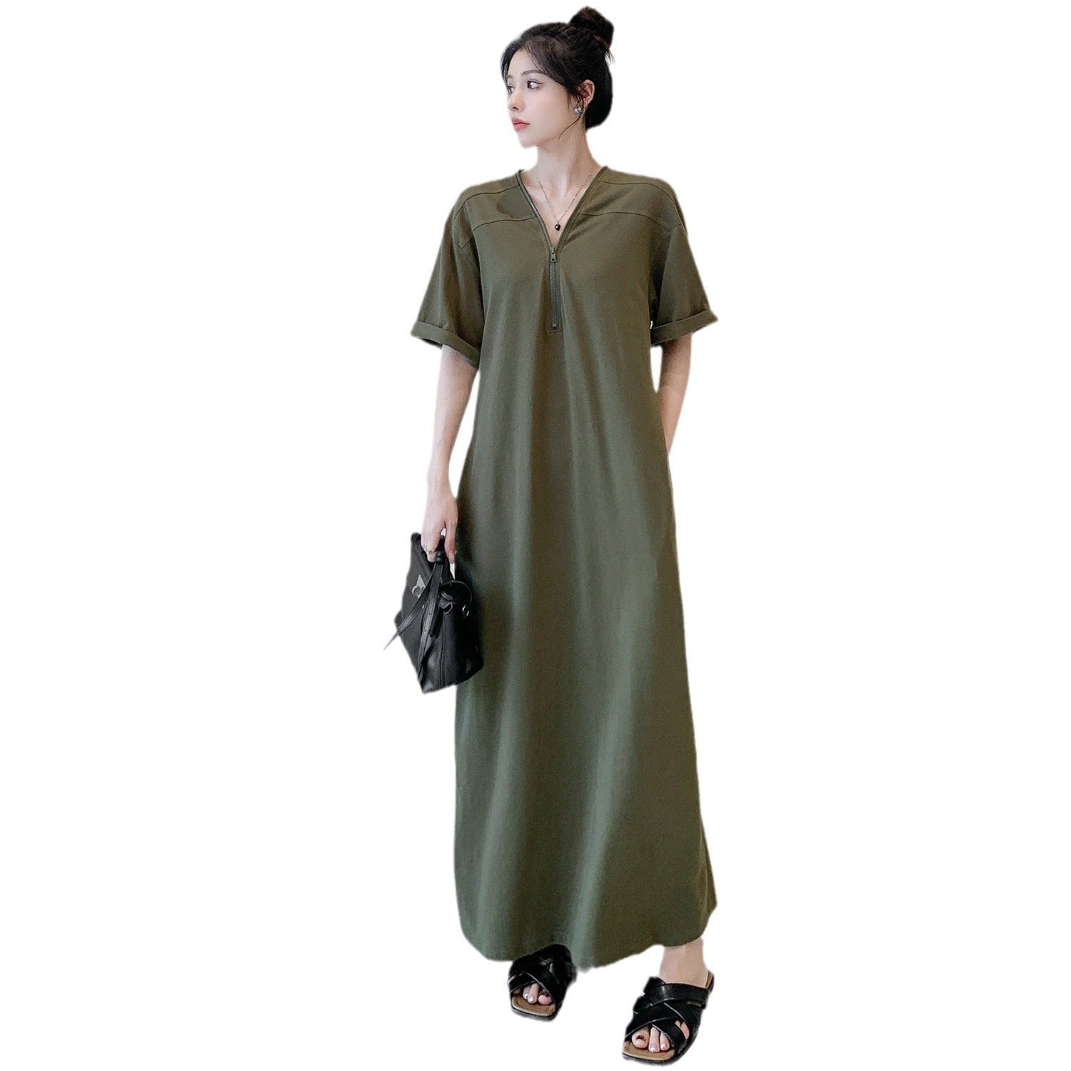 Retro Hepburn ritsjurk met losse zomerfit