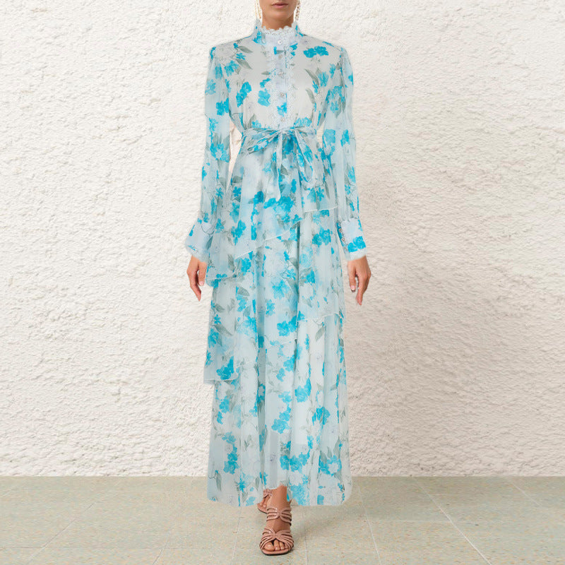 Vestido de defesa de renda com babados com charme irregular de bainha