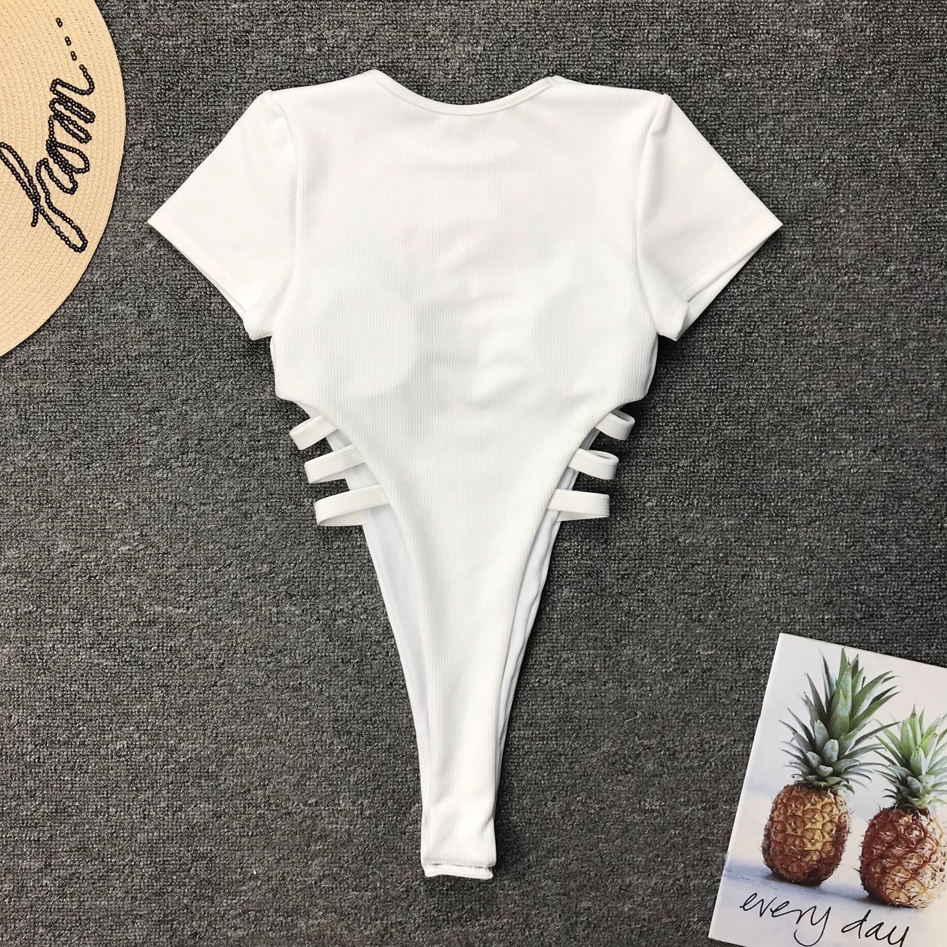 Snake Pattern Monokini One-Piece Bikini for Bold Beaches-White-Theone Apparel