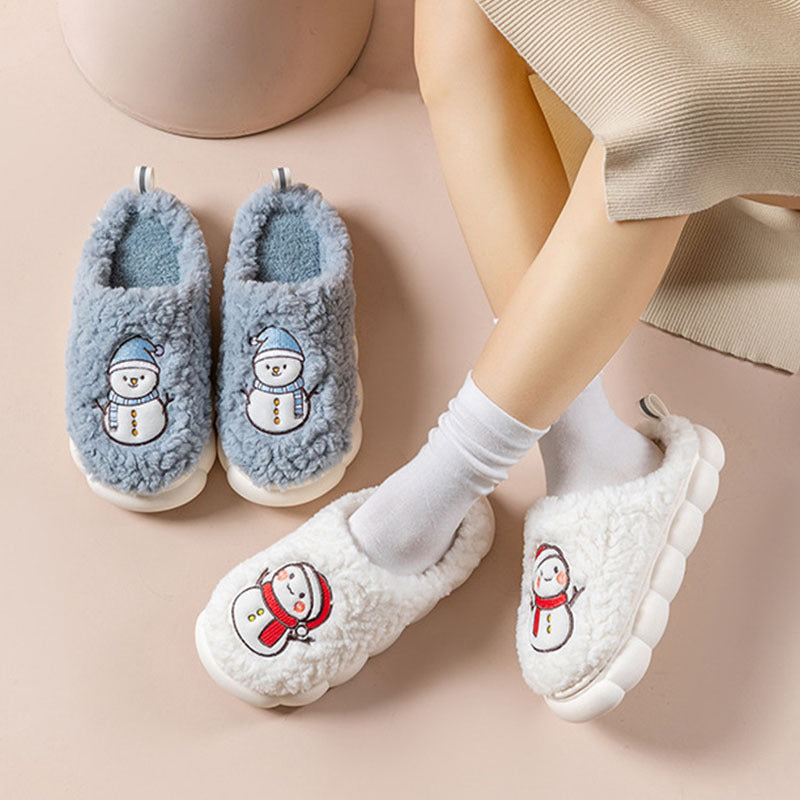 Soft and Fluffy Close Toed House Slippers with Traction Soles-Theone Apparel