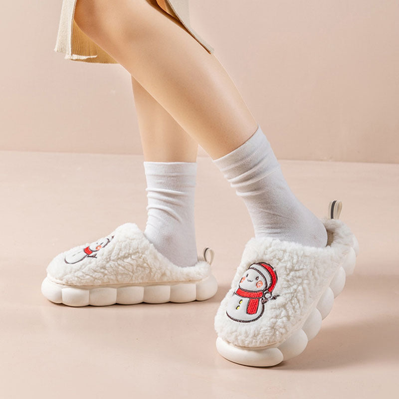 Soft and Fluffy Close Toed House Slippers with Traction Soles-Theone Apparel