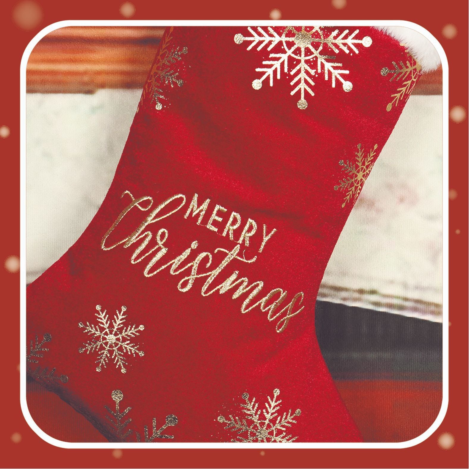 Sophisticated Christmas Stocking with Velvety Material and Soft Cuff-Theone Apparel
