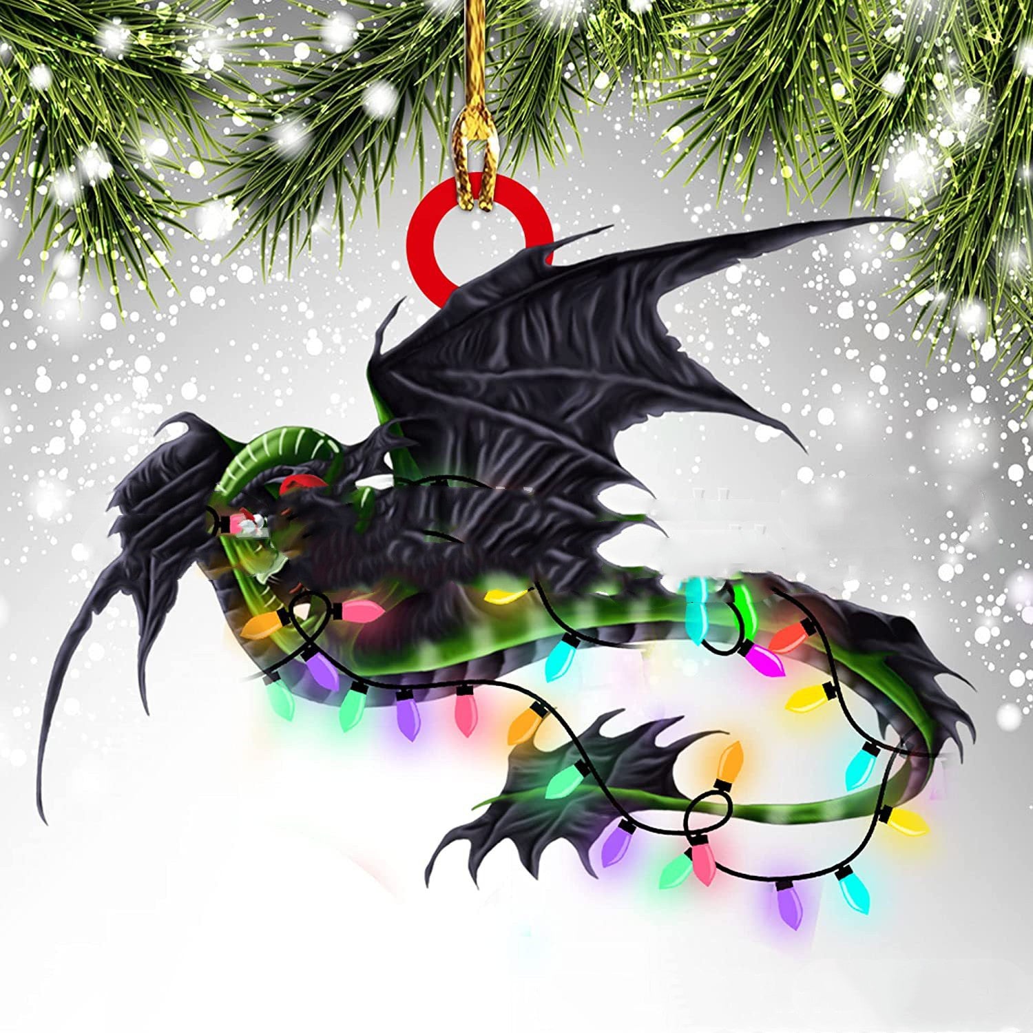 Unique Dragon Themed Hanging Christmas Decorations in Various Designs-Theone Apparel